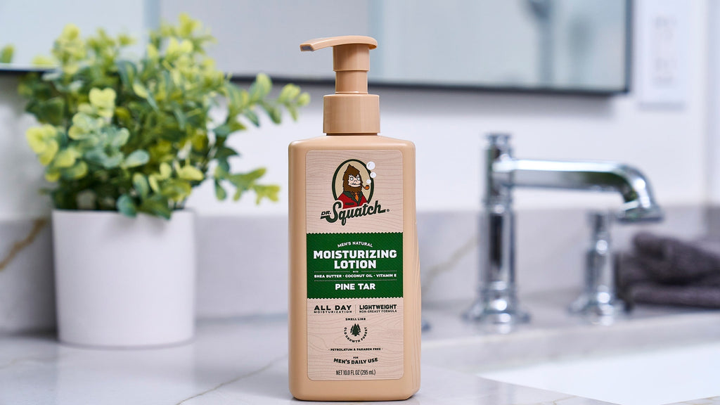Lifestyle photo featuring Dr. Squatch Pine Tar Lotion