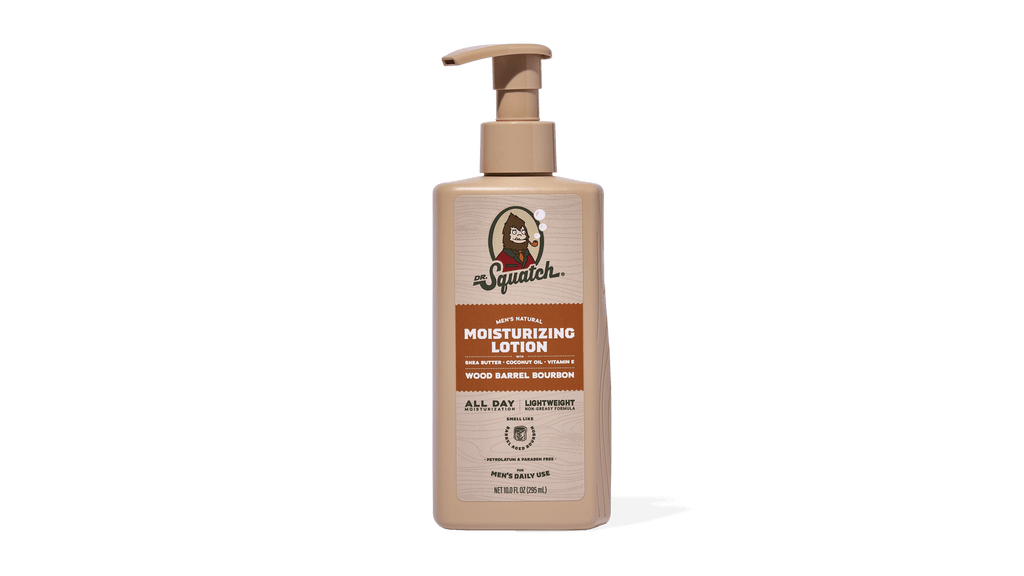 Dr. Squatch Wood Barrel Bourbon Lotion packaging