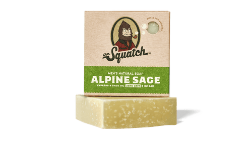 Dr. Squatch Alpine Sage bar soap packaging