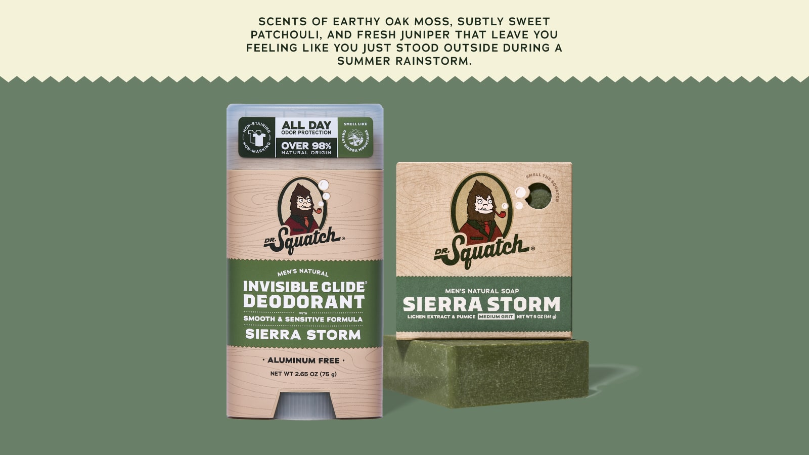 Dr. Squatch brand and ingredient story panel