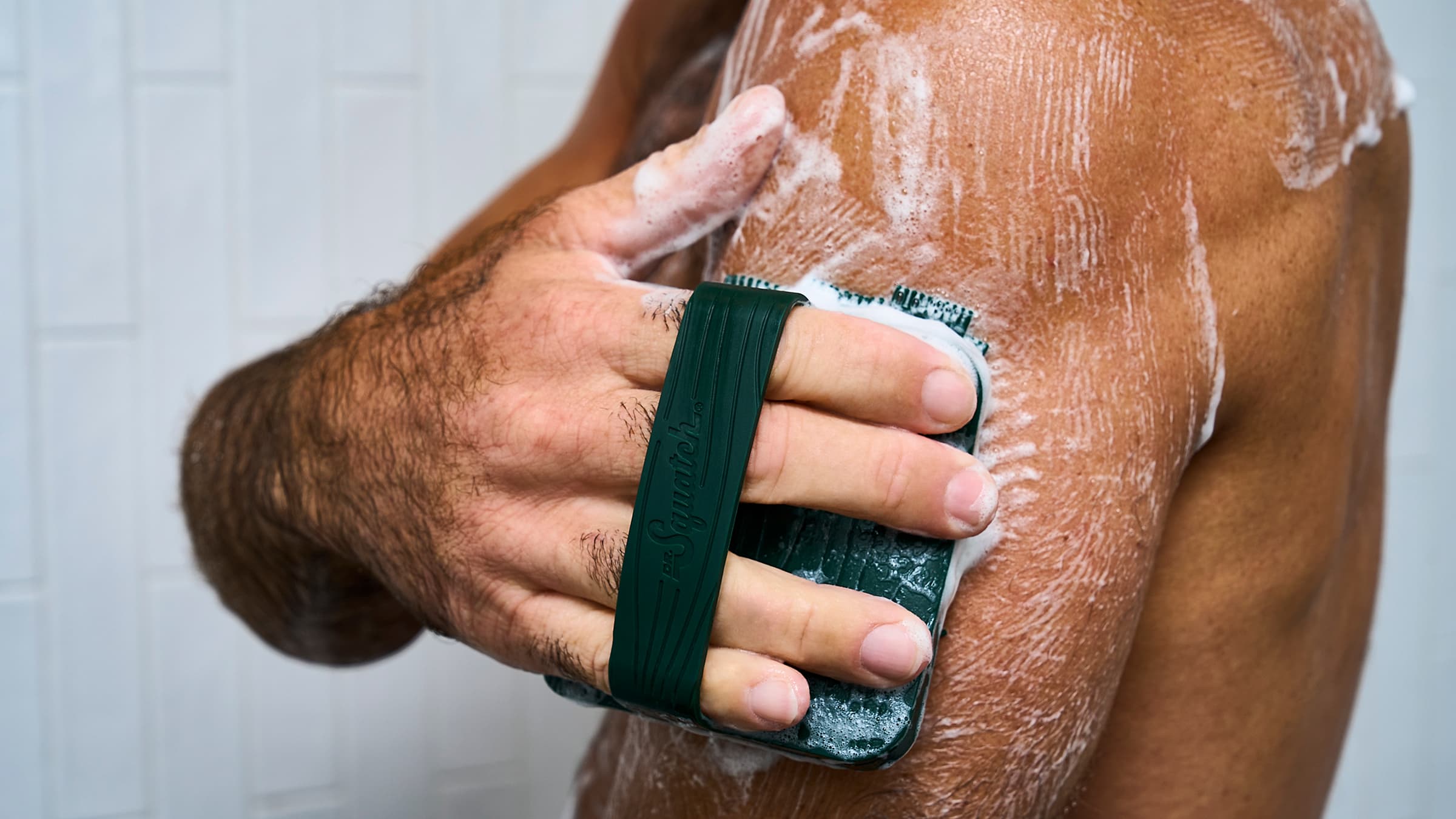 Dr. Squatch product being used