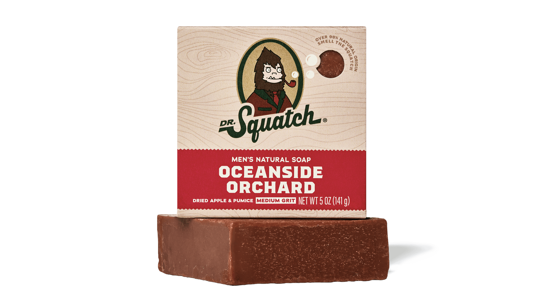 A bar of Dr. Squatch Men's Natural Soap in 'Oceanside Orchard'
