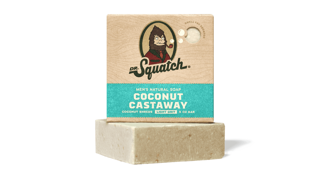 Dr. Squatch Coconut Castaway bar soap packaging
