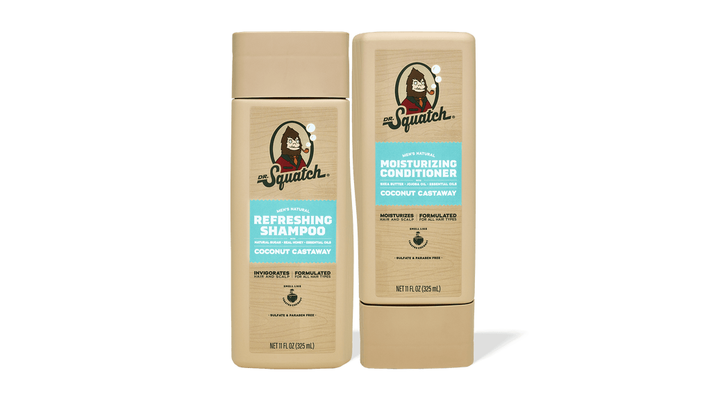 Dr. Squatch Coconut Castaway Hair Care Kit packaging