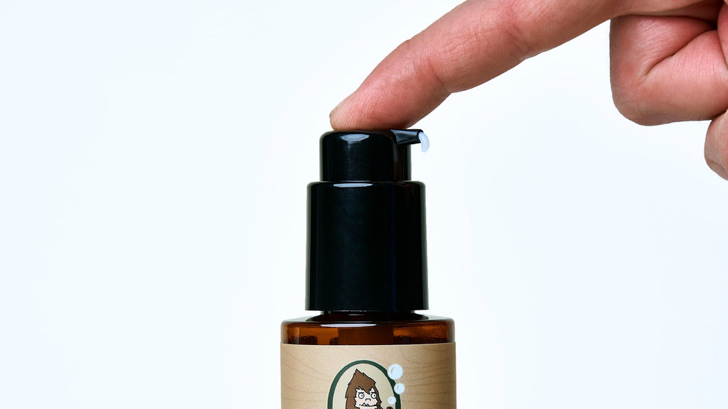 Lifestyle photo featuring Dr. Squatch Soothing Post Shave Coconut Castaway post-shave product