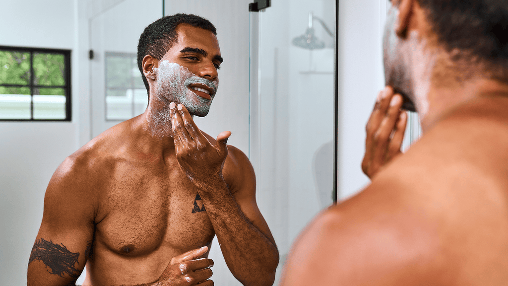 Lifestyle photo featuring Dr. Squatch Easy Glide Shave Butter Coconut Castaway