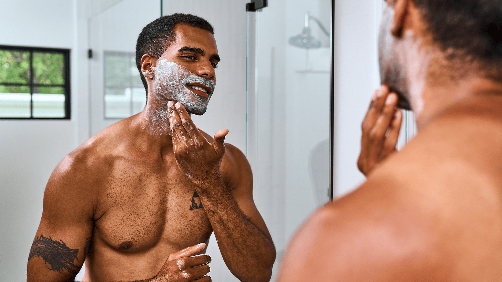 Lifestyle photo featuring Dr. Squatch Easy Glide Shave Butter Coconut Castaway