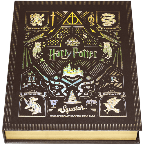 Promotional graphic for Dr. Squatch Harry Potter Collection gift set