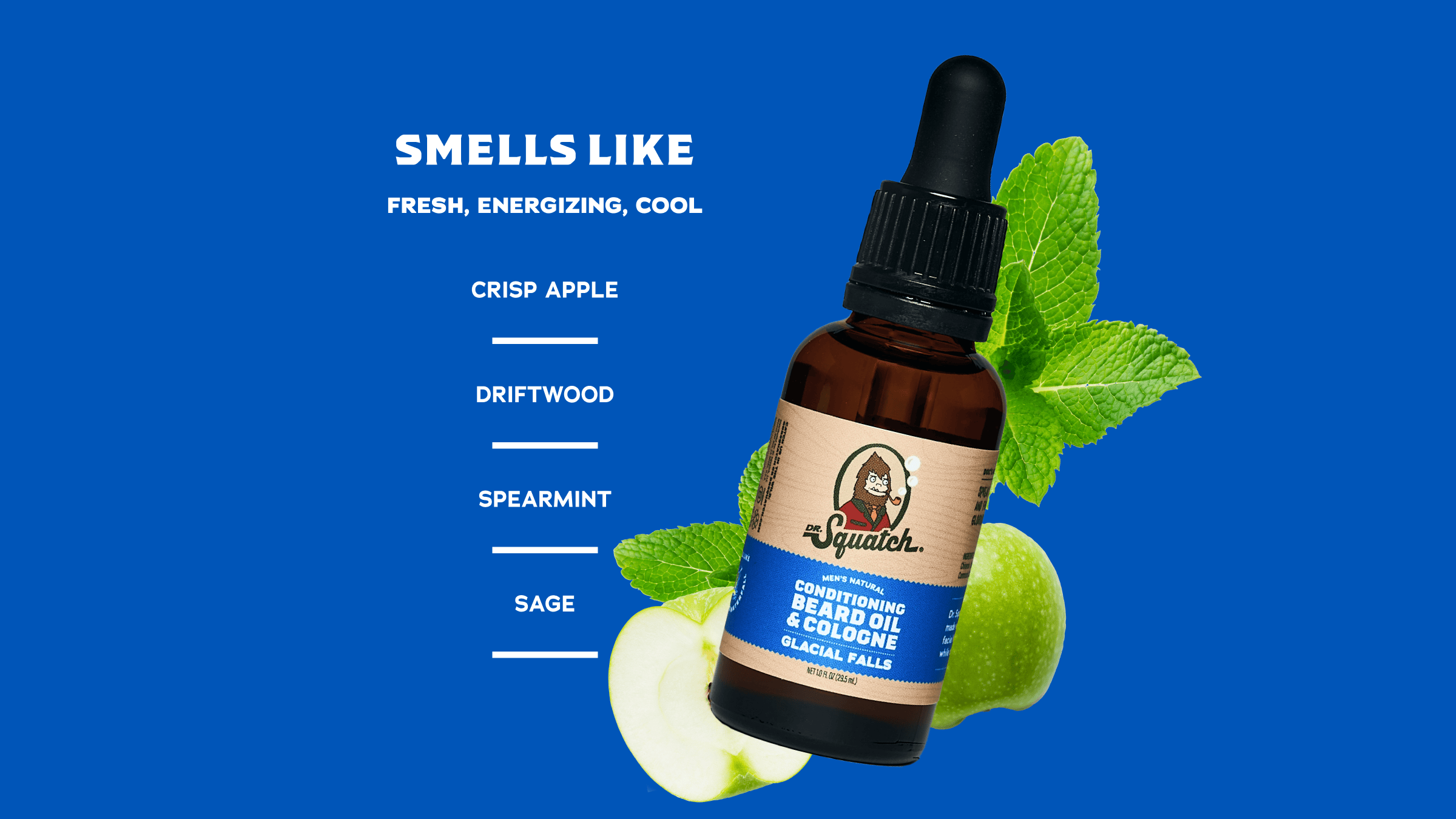 Scent notes graphic for Dr. Squatch Beard Oil 3-Pack gift set