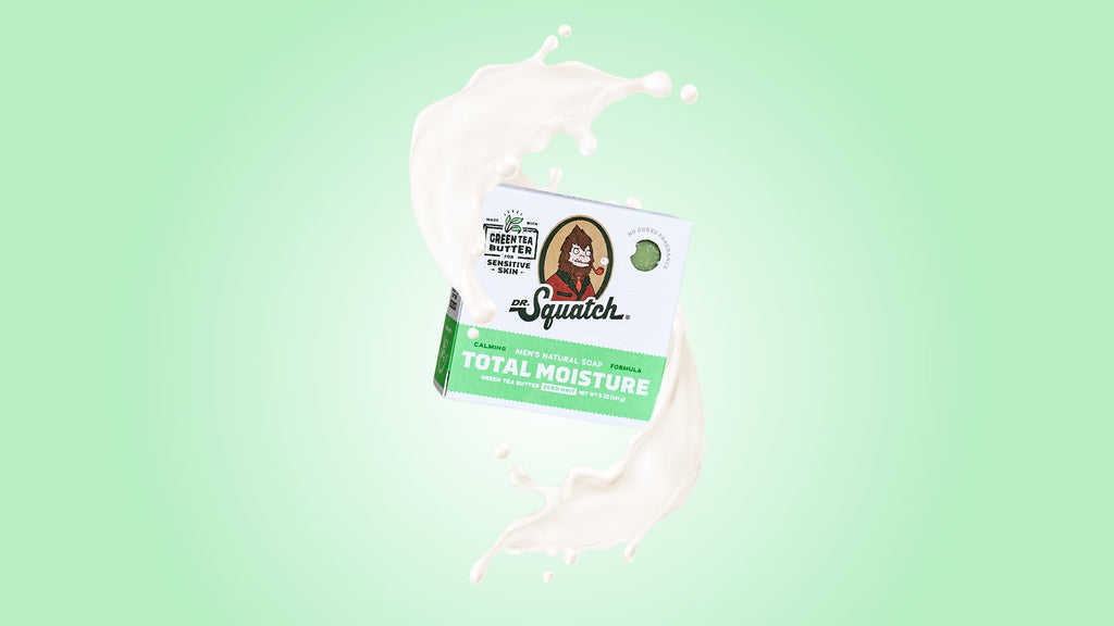 Lifestyle photo featuring Dr. Squatch Green Tea Butter bar soap