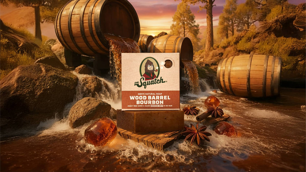 Dr. Squatch Wood Barrel Bourbon bar soap