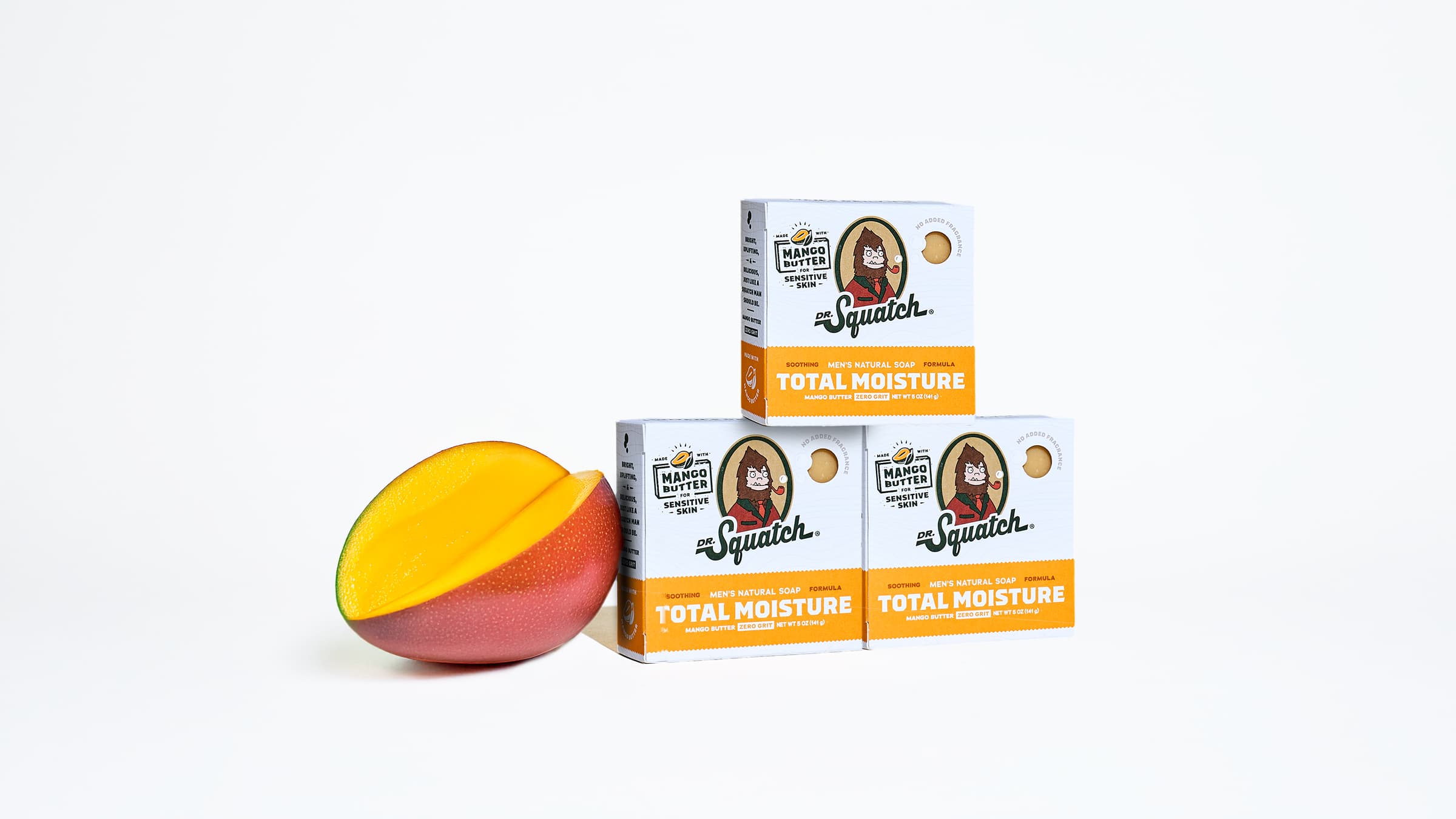 Lifestyle photo featuring Dr. Squatch Mango Butter bar soap
