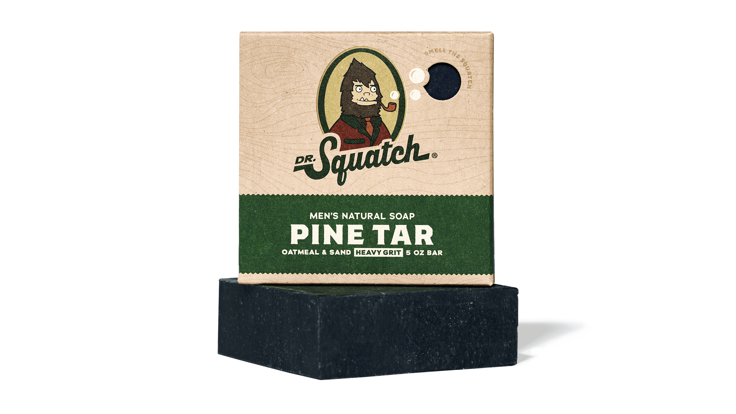 Dr. Squatch Pine Tar bar soap packaging