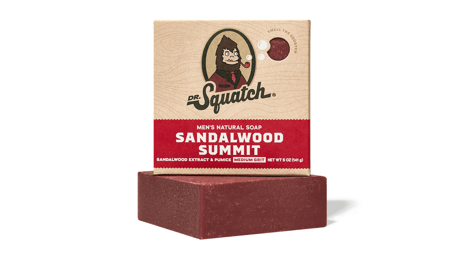 Dr. Squatch Sandalwood Summit bar soap packaging