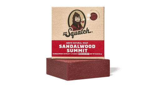 Dr. Squatch Sandalwood Summit bar soap packaging