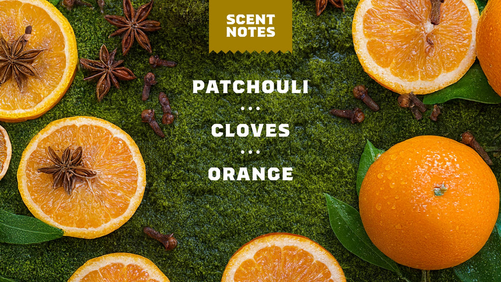 Scent notes graphic for Dr. Squatch Gold Moss bar soap: Earthy Oak