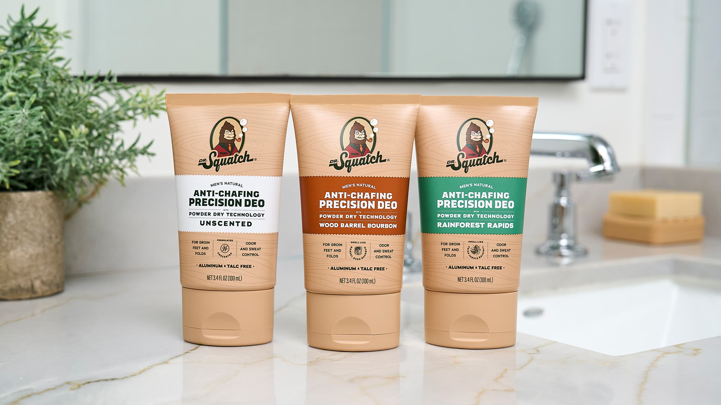 Lifestyle photo featuring Dr. Squatch Unscented Precision Deo deodorant