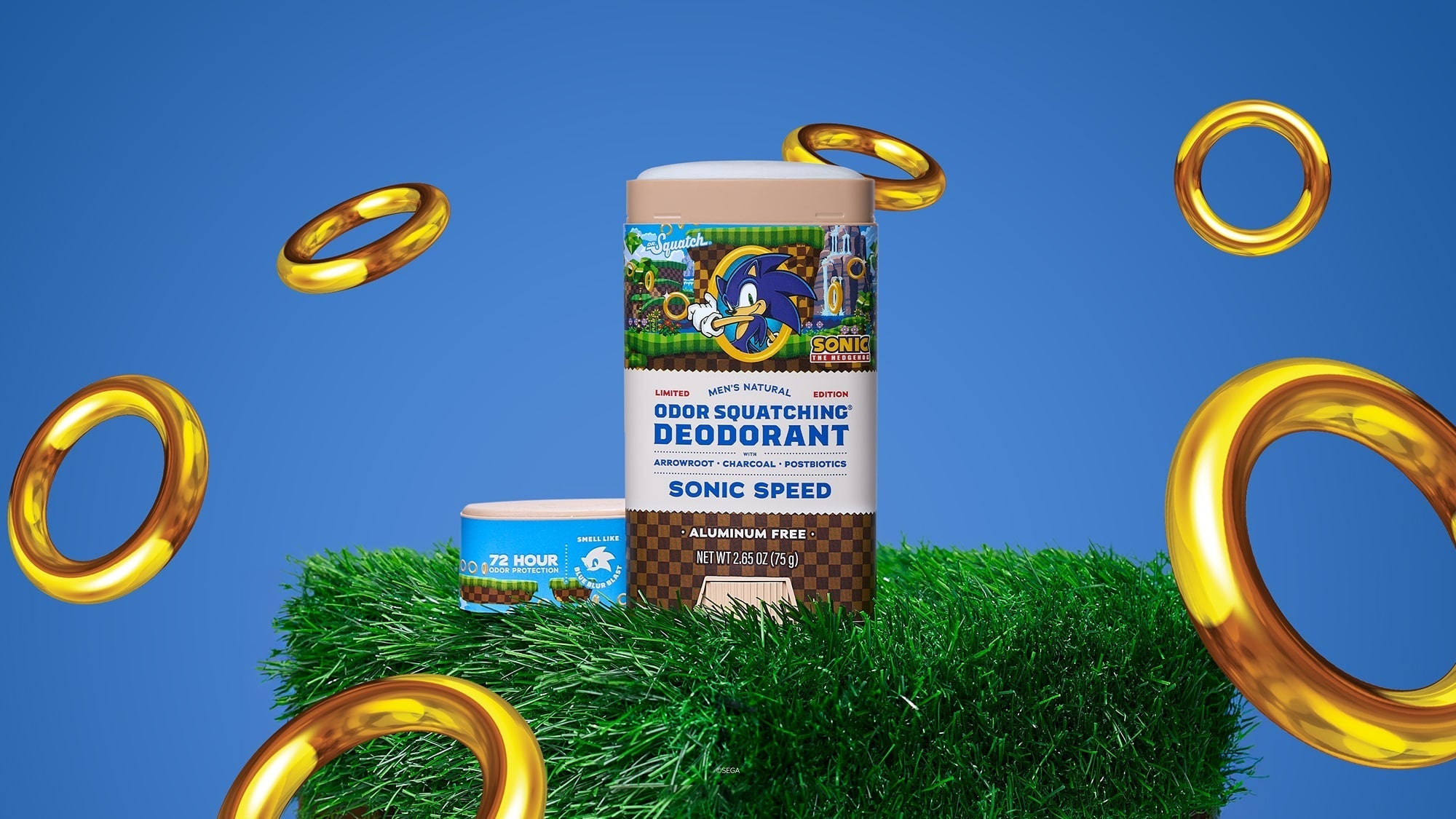 Lifestyle photo featuring Dr. Squatch Sonic Speed Deodorant