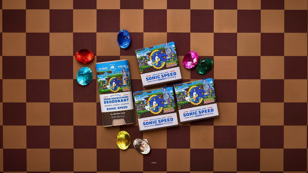 Lifestyle photo featuring Dr. Squatch Sonic Speed Super Pack gift set