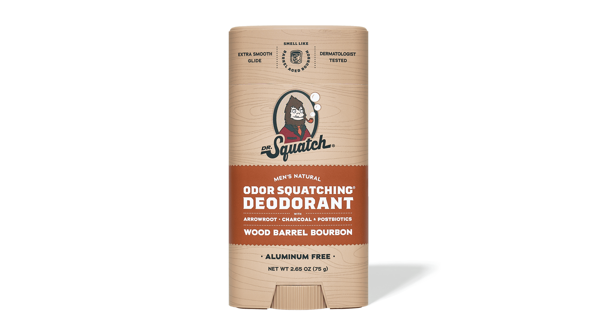 Dr. Squatch Wood Barrel Bourbon Deodorant packaging